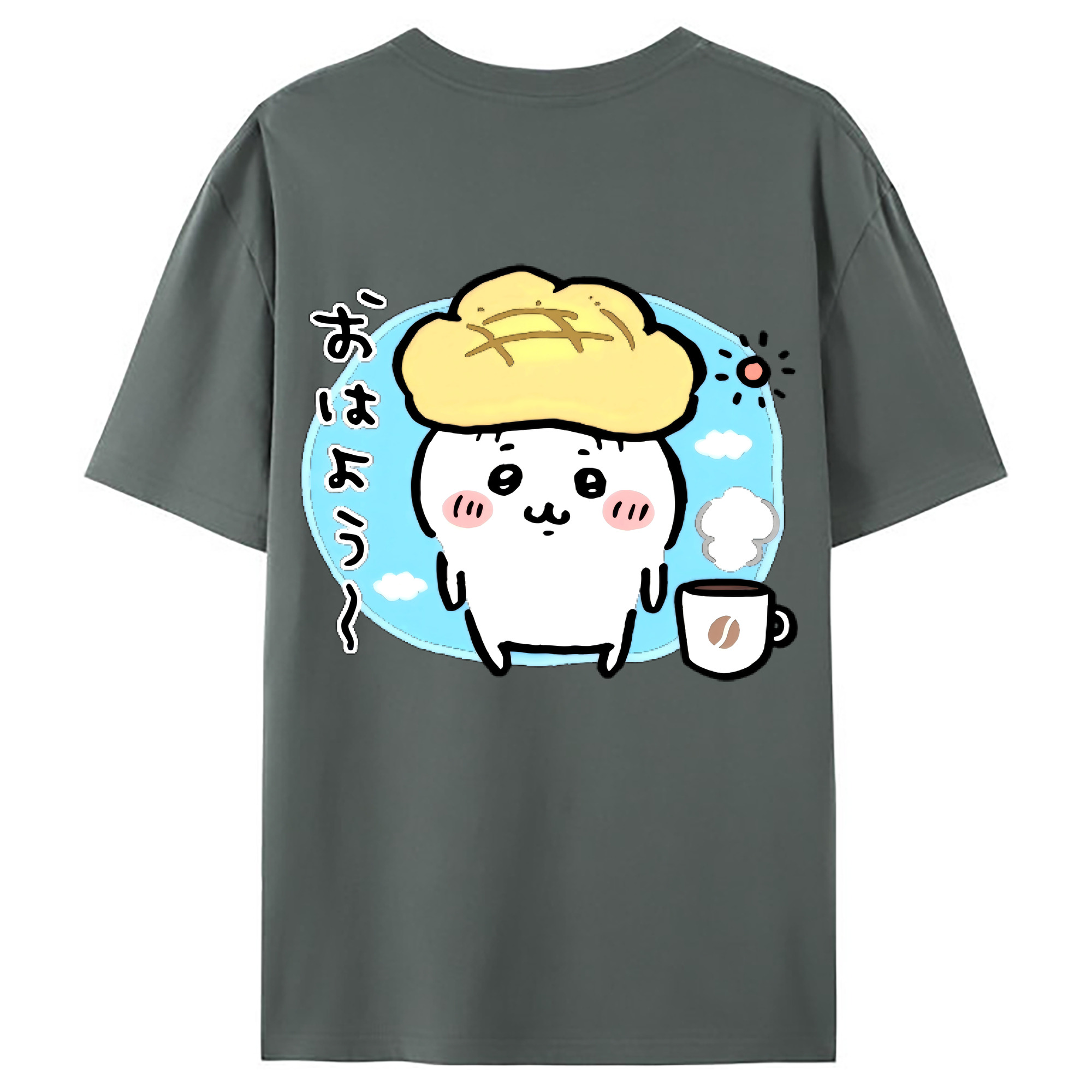 （画像用） ちいかわ ちいかわ Chii-kawa chiikawa 綿100％ メンズ半袖Tシャツ（バックプリント） 通気性